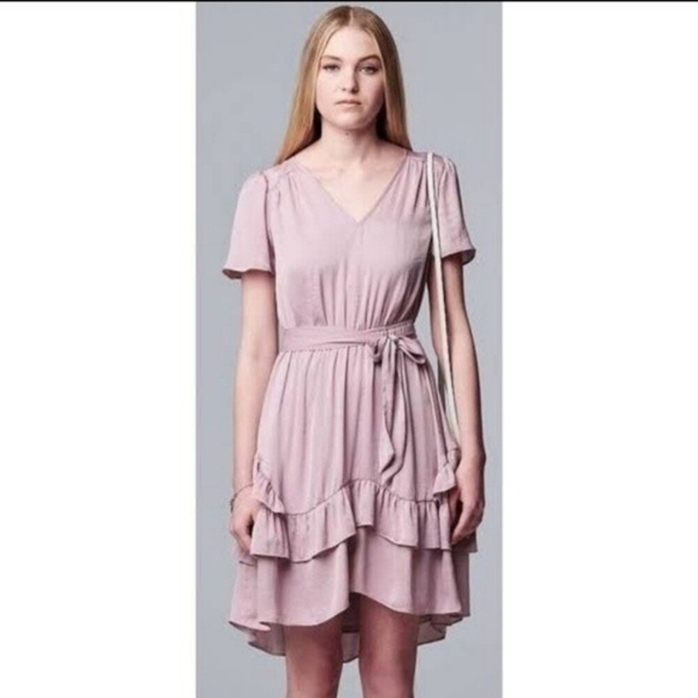 Pastel Pink Ruffle Layered Dress